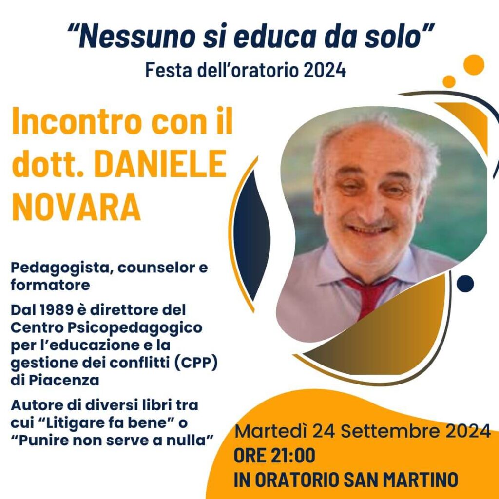 Daniele Novara a Cusano Milanino, martedì 24 settembre 2024