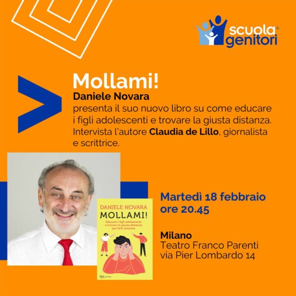 Daniele Novara presenta la il suo nuovo libro "Mollami" a Milano, martedì 18 febbraio 2025