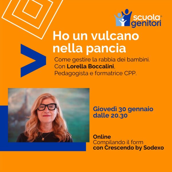 Lorella Boccalini conduce l'incontro online Scuola Genitori sul tema della rabbia, 30 gennaio 2025