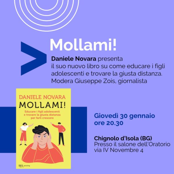 Daniele Novara presenta il suo nuovo libro in provincia di Bergamo, a Chignolo d'Isola giovedì 30 gennaio 2025