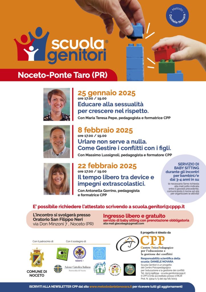 Locandina Scuola Genitori di Noceto - Ponte taro (PR)